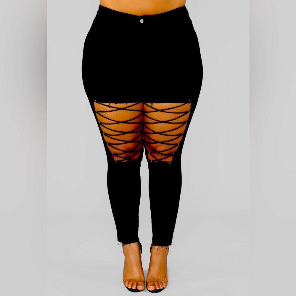 Nicola Lace Up Skinny Jeans